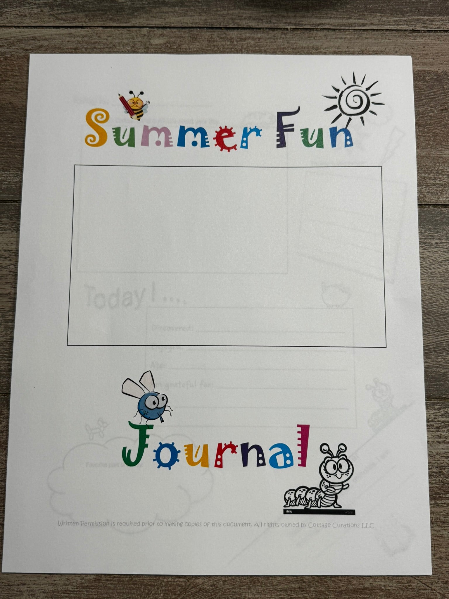 3rd - 5th Summer Fun Journal only
